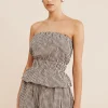 AURELIA STRAPLESS TOP - GINGHAM