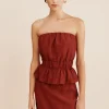 AURELIA STRAPLESS TOP - MERLOT