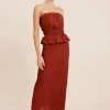AURELIA STRAPLESS TOP - MERLOT