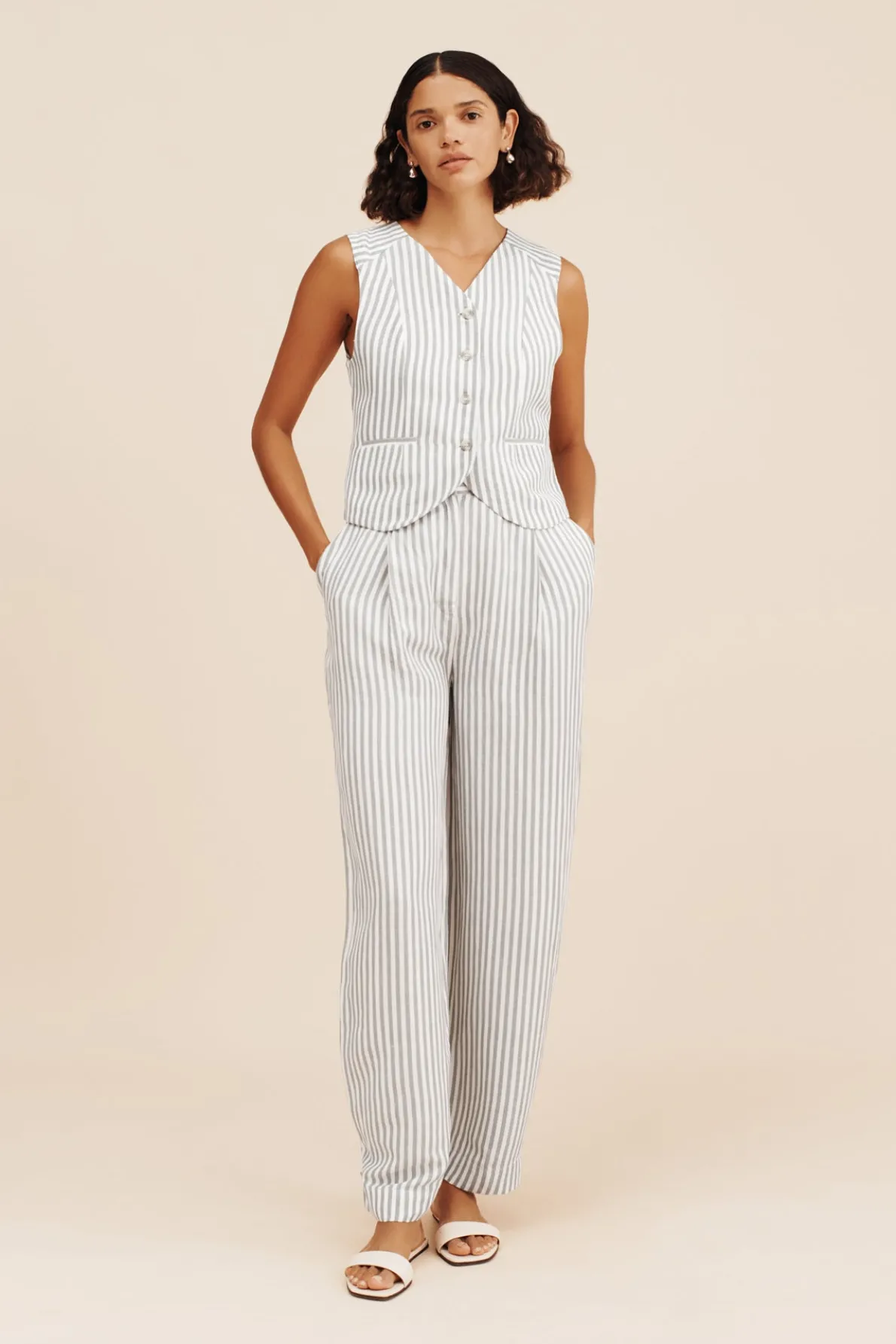 DIANA VEST - SEAGRASS STRIPE