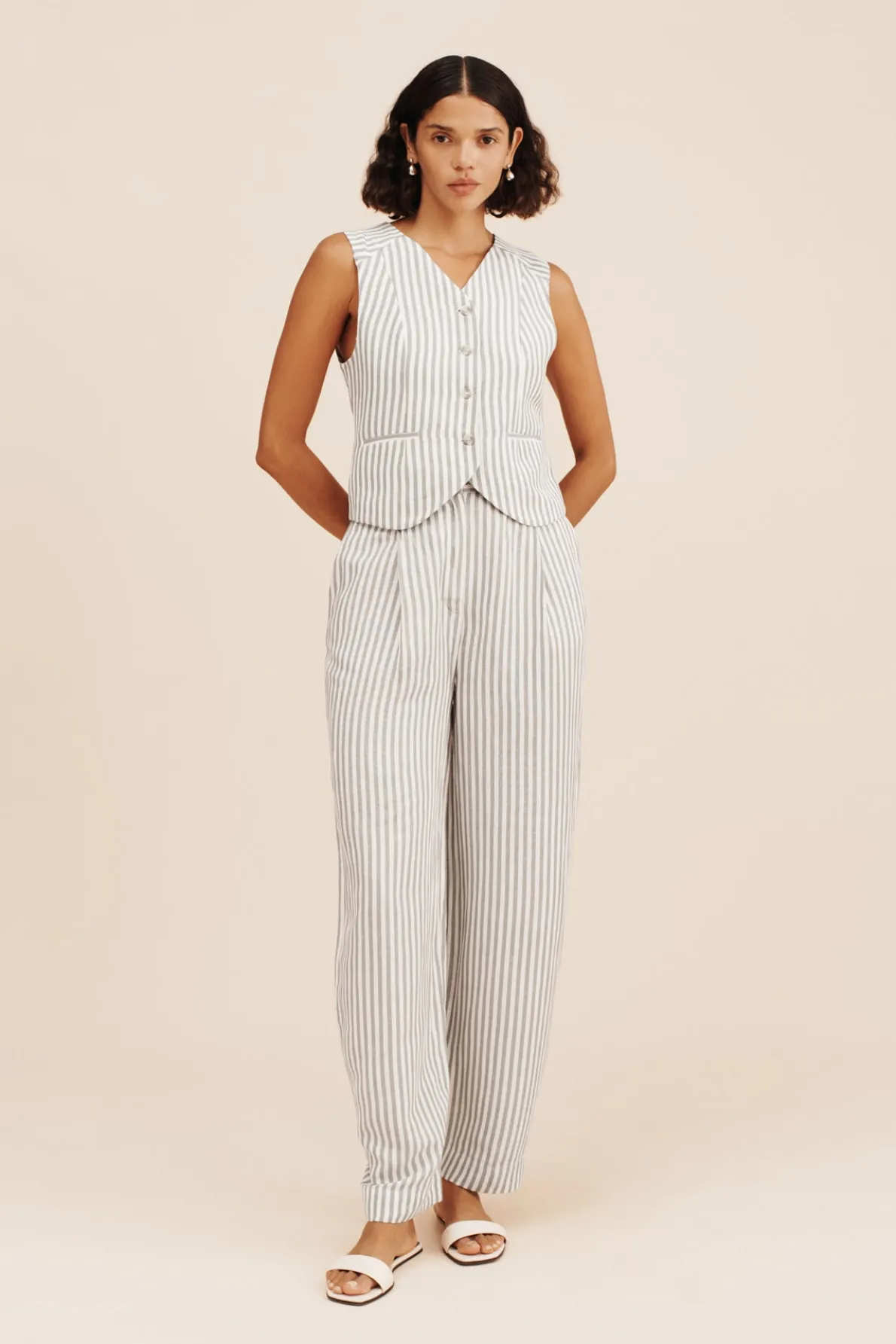 DIANA VEST - SEAGRASS STRIPE