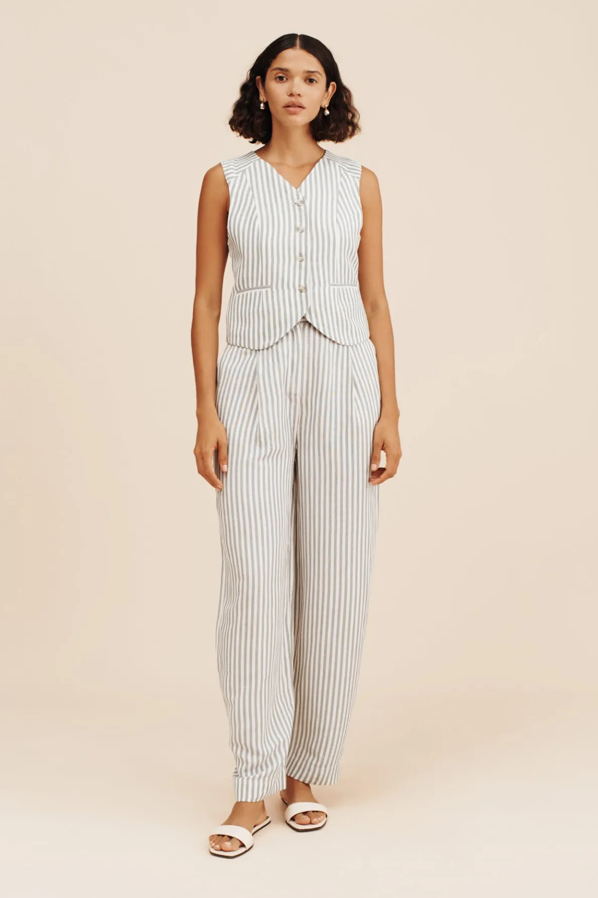 DIANA VEST - SEAGRASS STRIPE