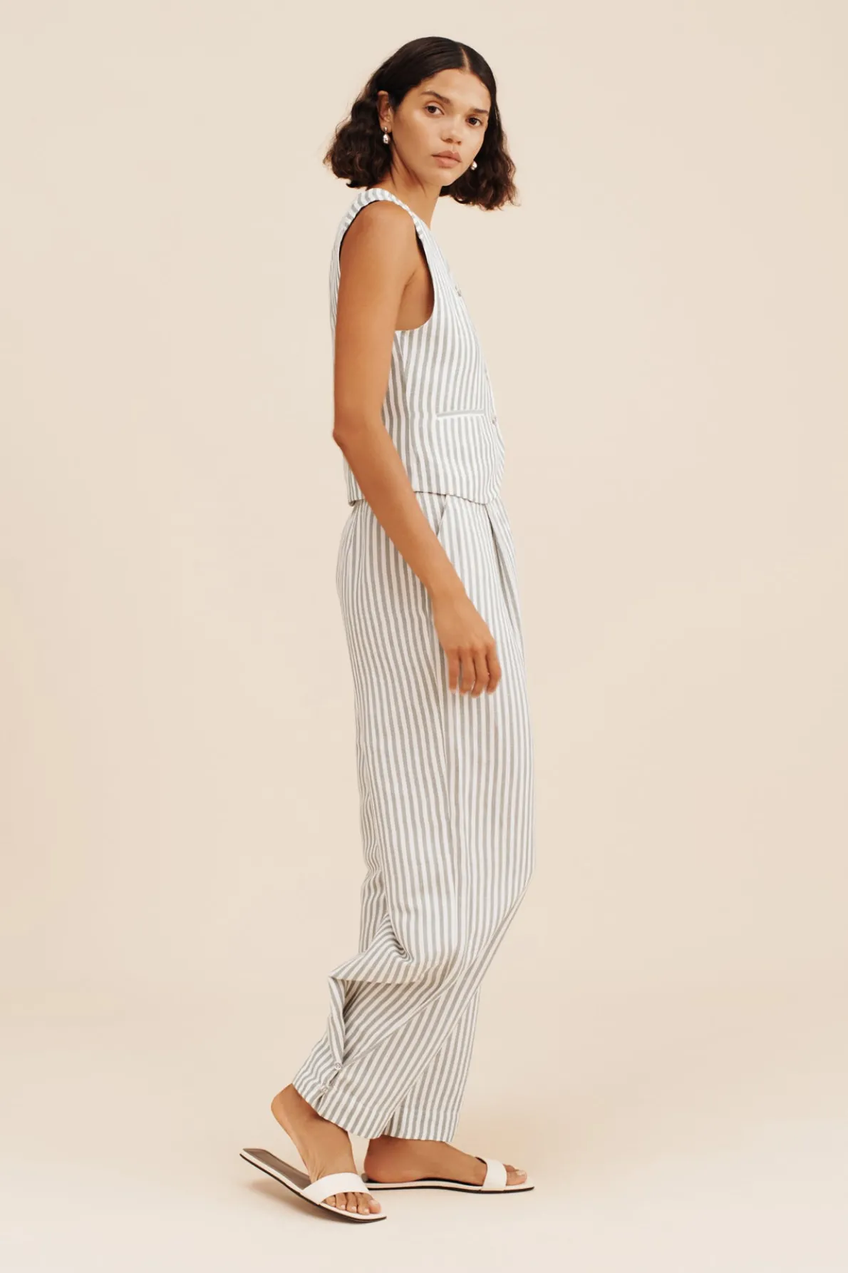 DIANA VEST - SEAGRASS STRIPE