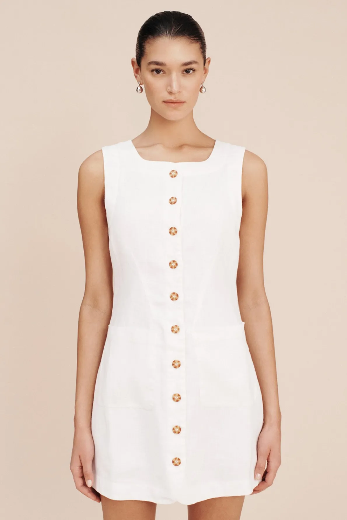 EMMA BUTTON DOWN MINI - IVORY