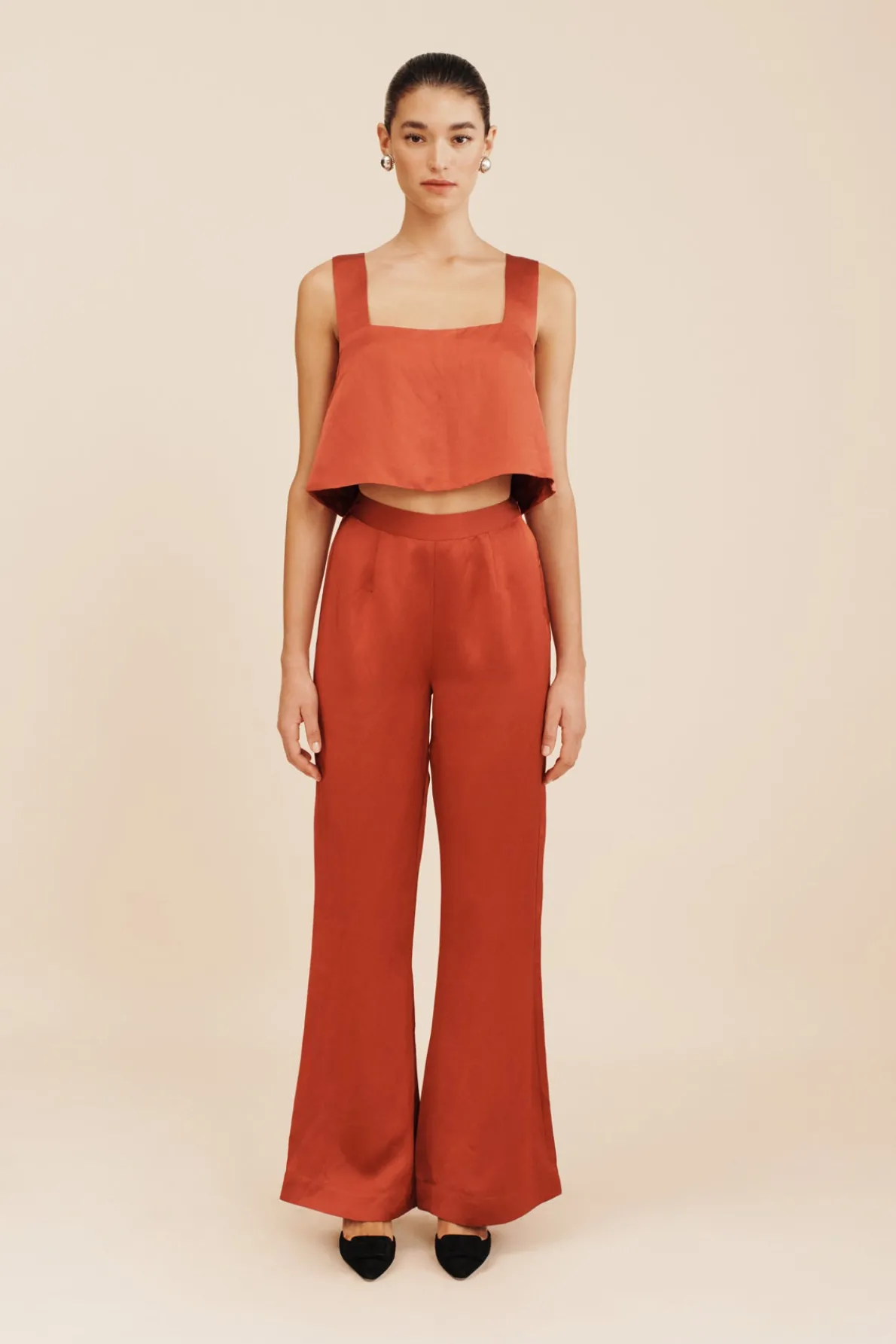 GIGI CROP TOP - REDWOOD