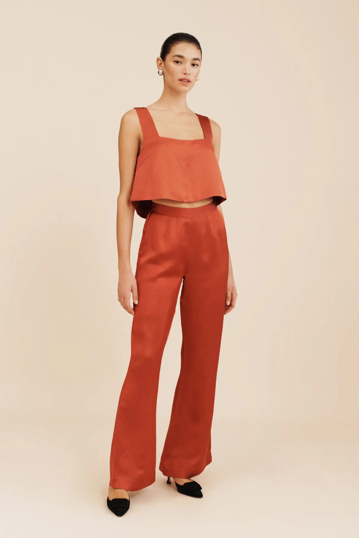 GIGI CROP TOP - REDWOOD