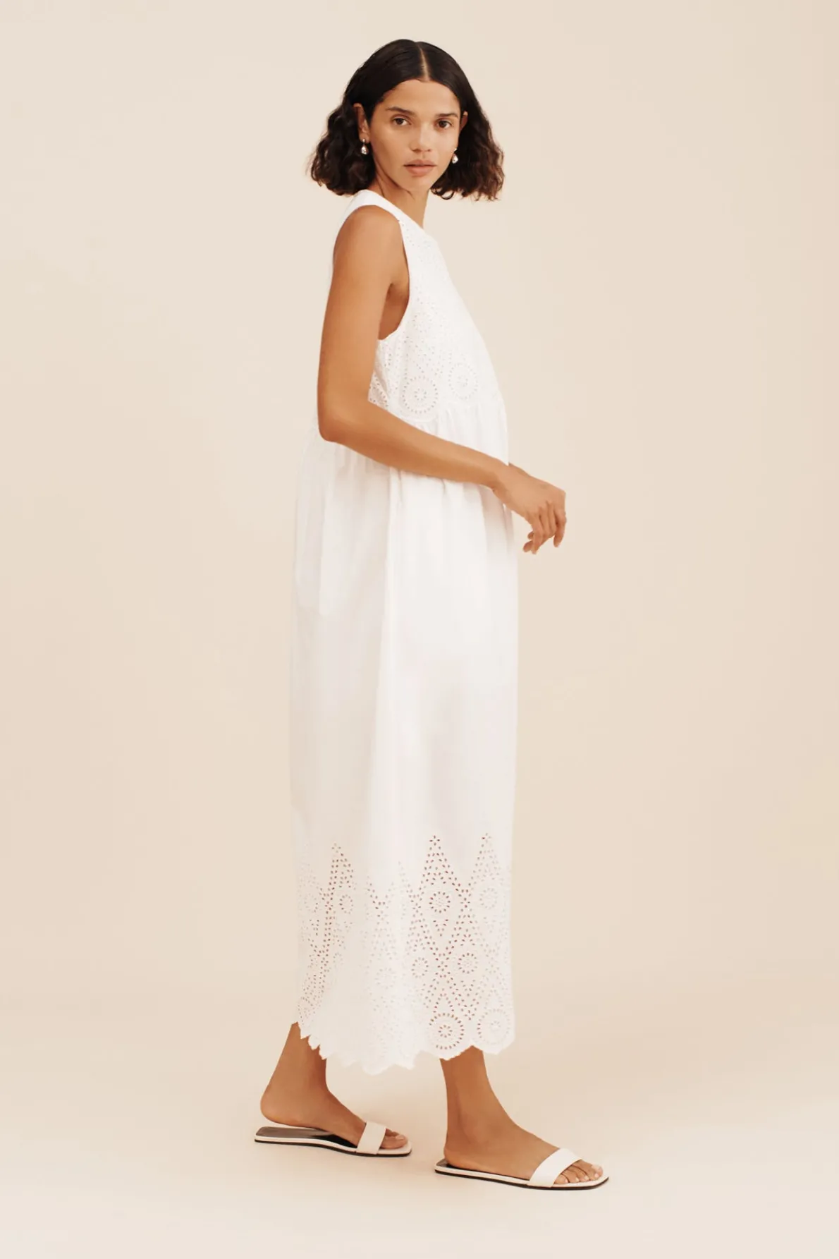 LOUISA SHIFT DRESS - VINTAGE WHITE