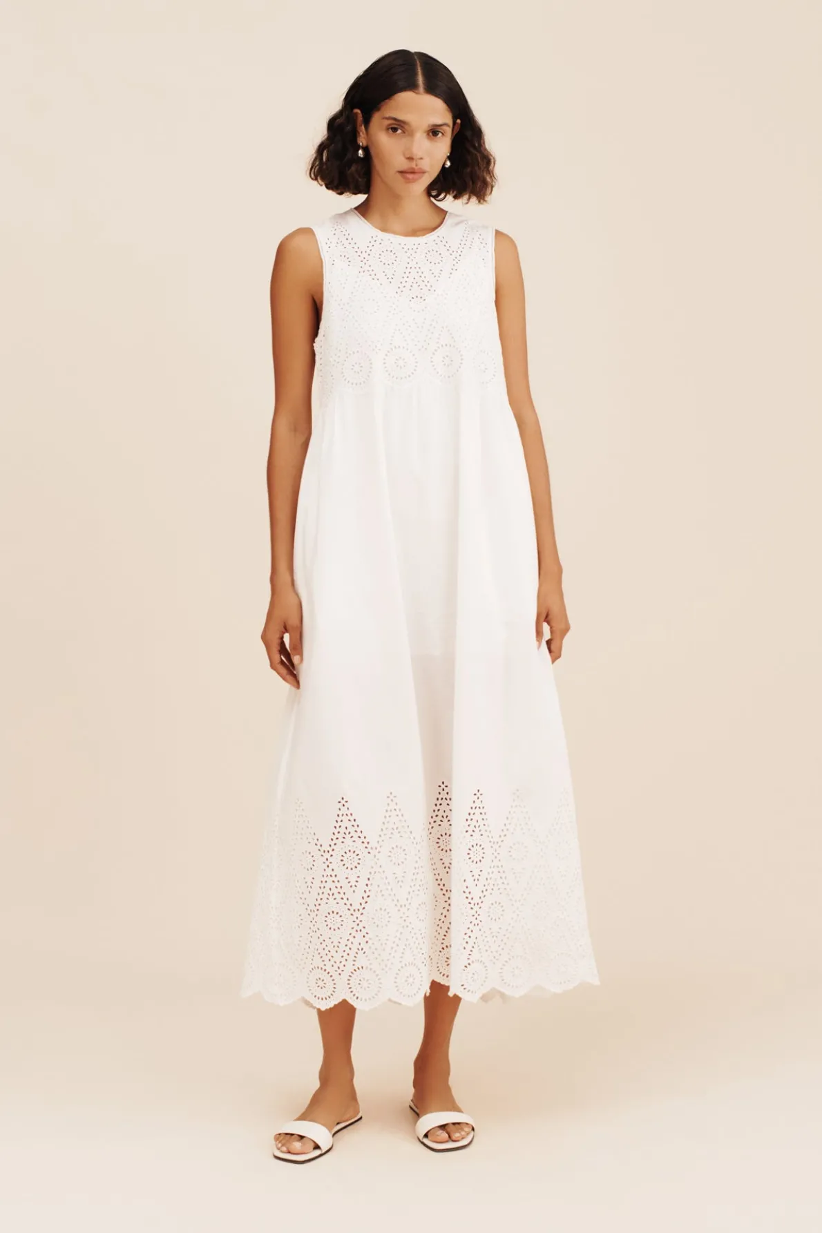 LOUISA SHIFT DRESS - VINTAGE WHITE