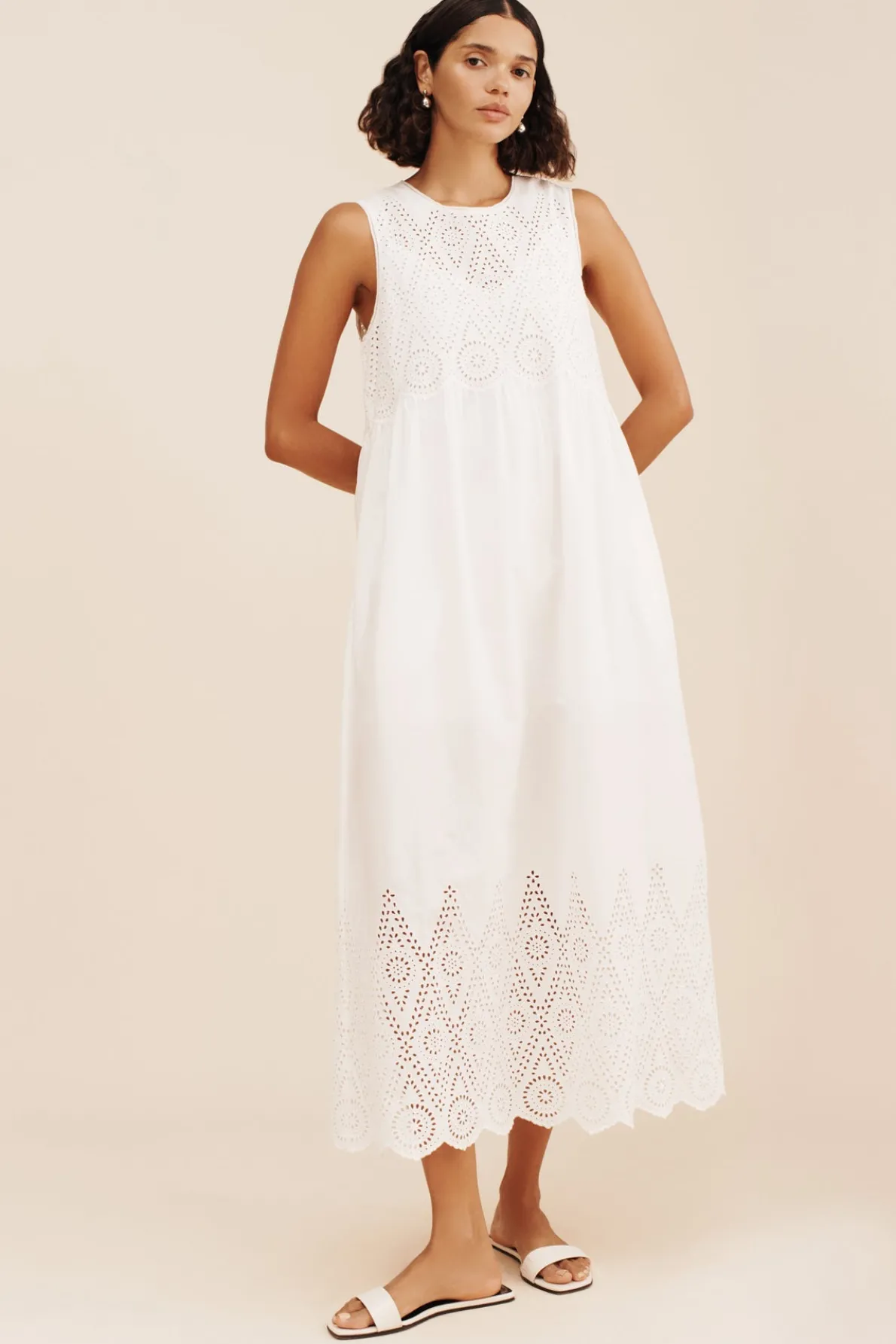 LOUISA SHIFT DRESS - VINTAGE WHITE