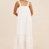 LOUISA TIE DRESS - VINTAGE WHITE