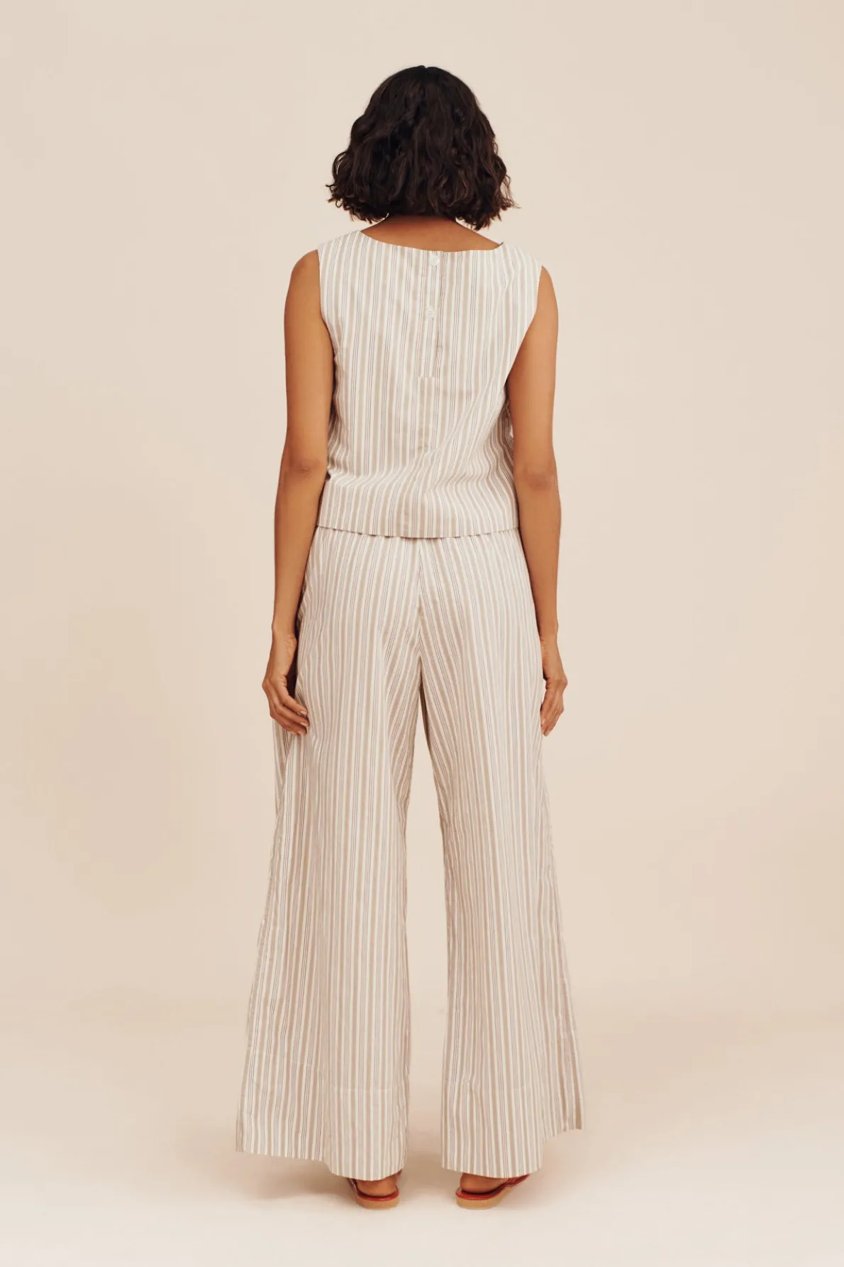 MABEL TOP - BEIGE STRIPE