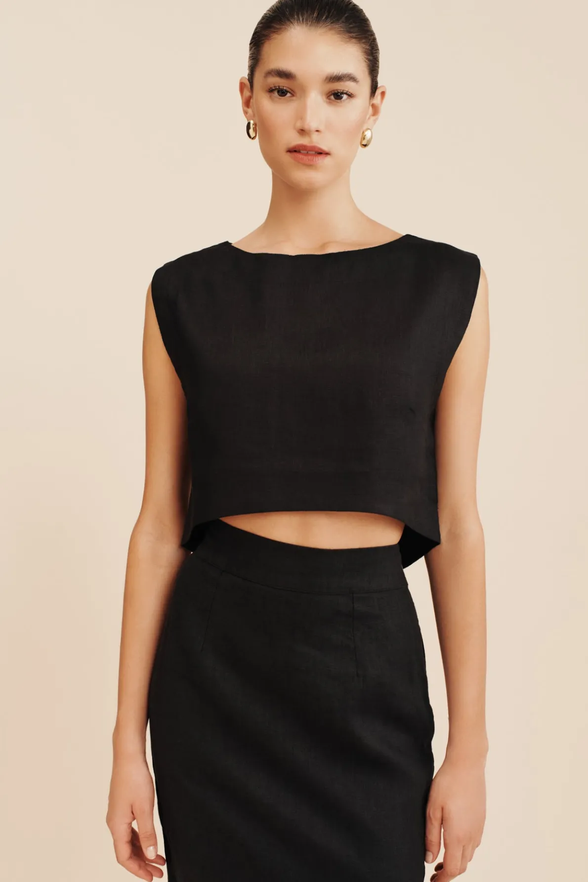 MARTINA CROP TOP - BLACK