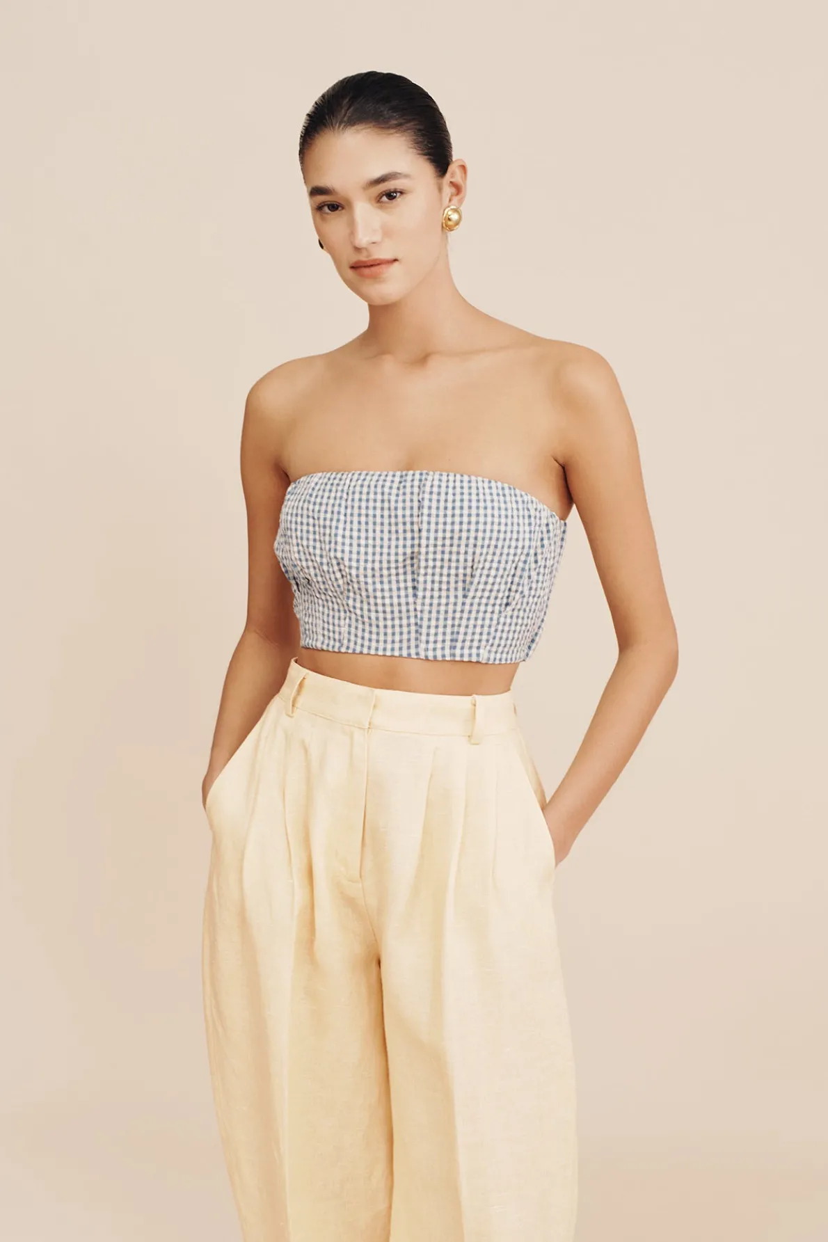 MIRA BANDEAU - BLUE GINGHAM