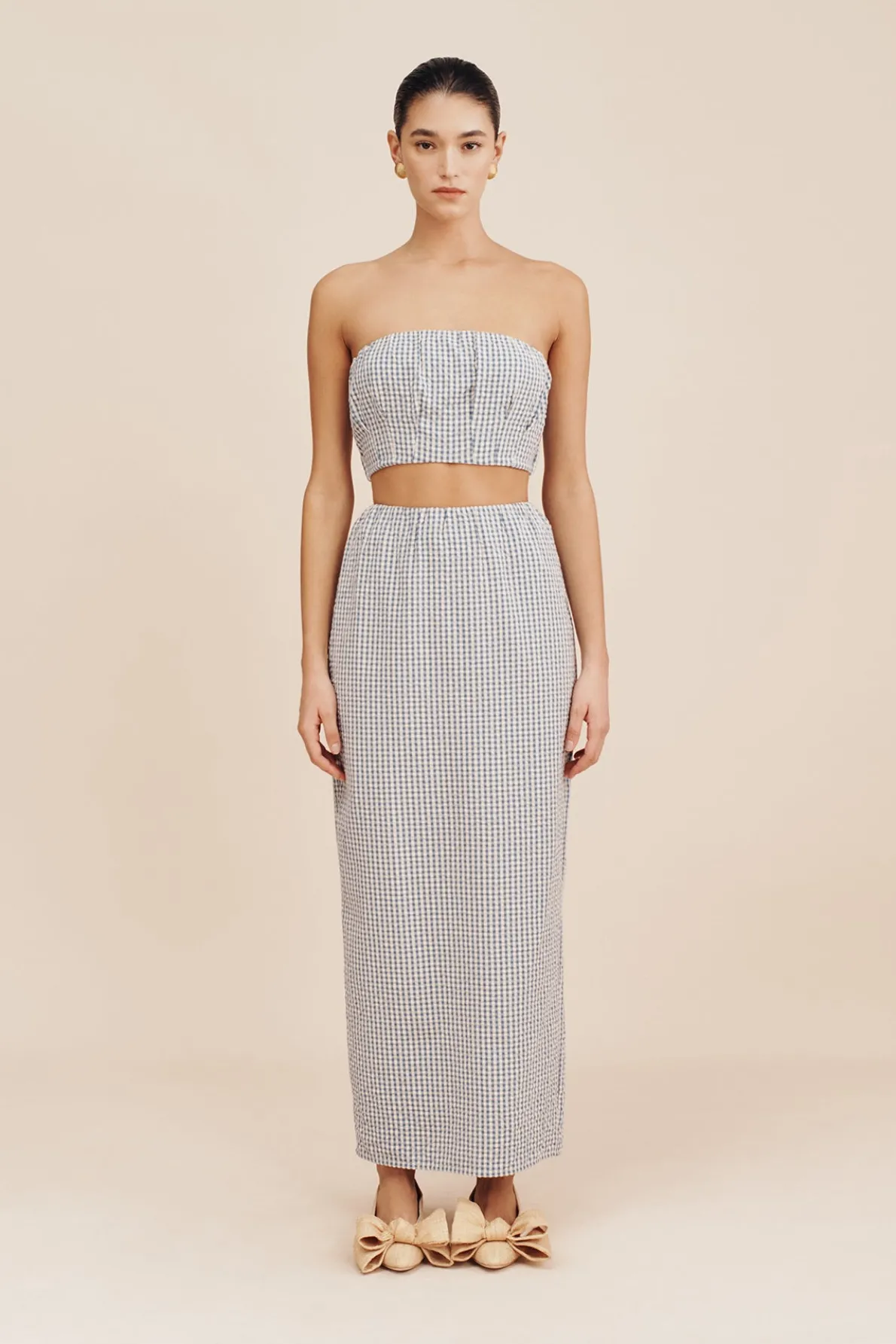MIRA SKIRT - BLUE GINGHAM