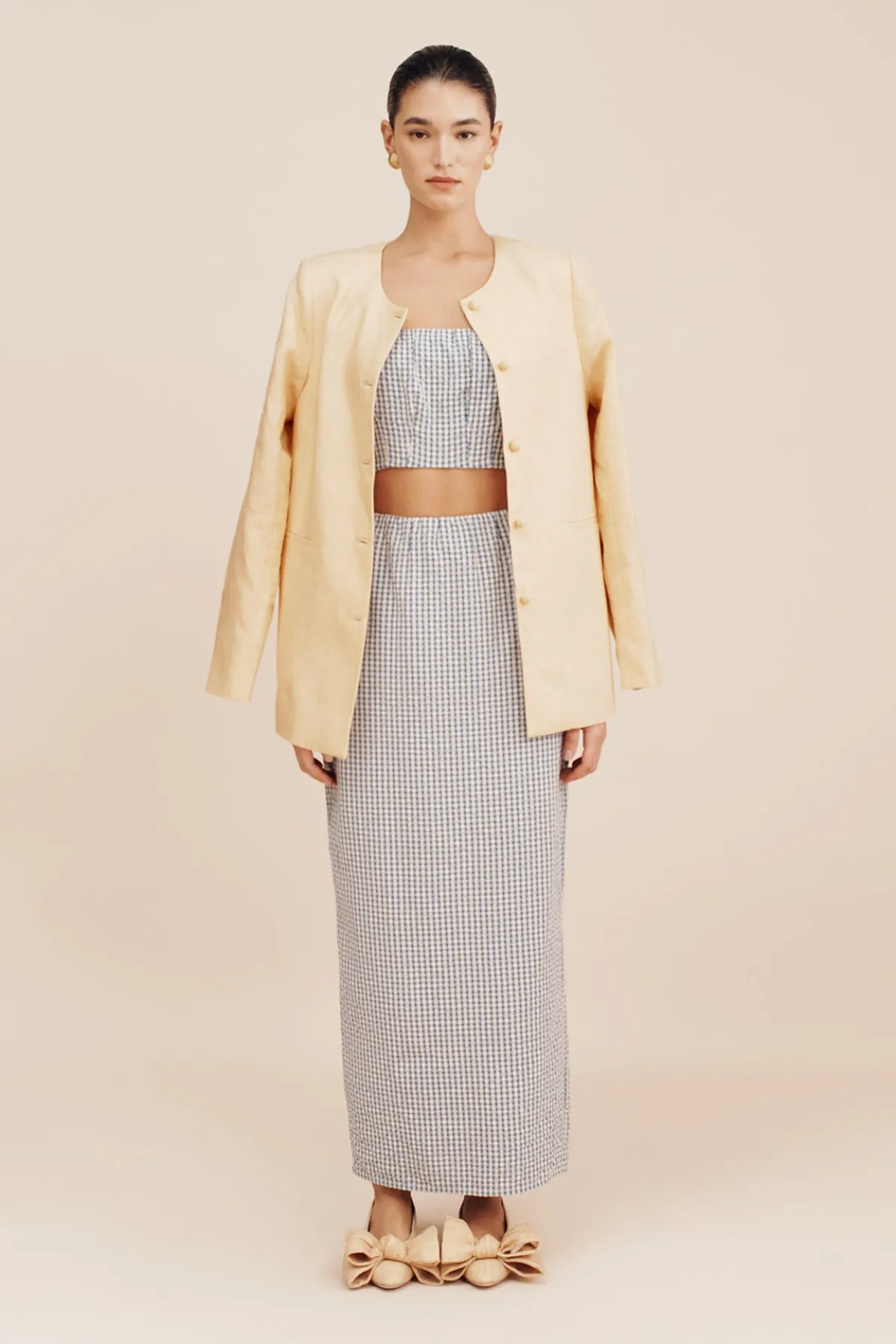 MIRA SKIRT - BLUE GINGHAM