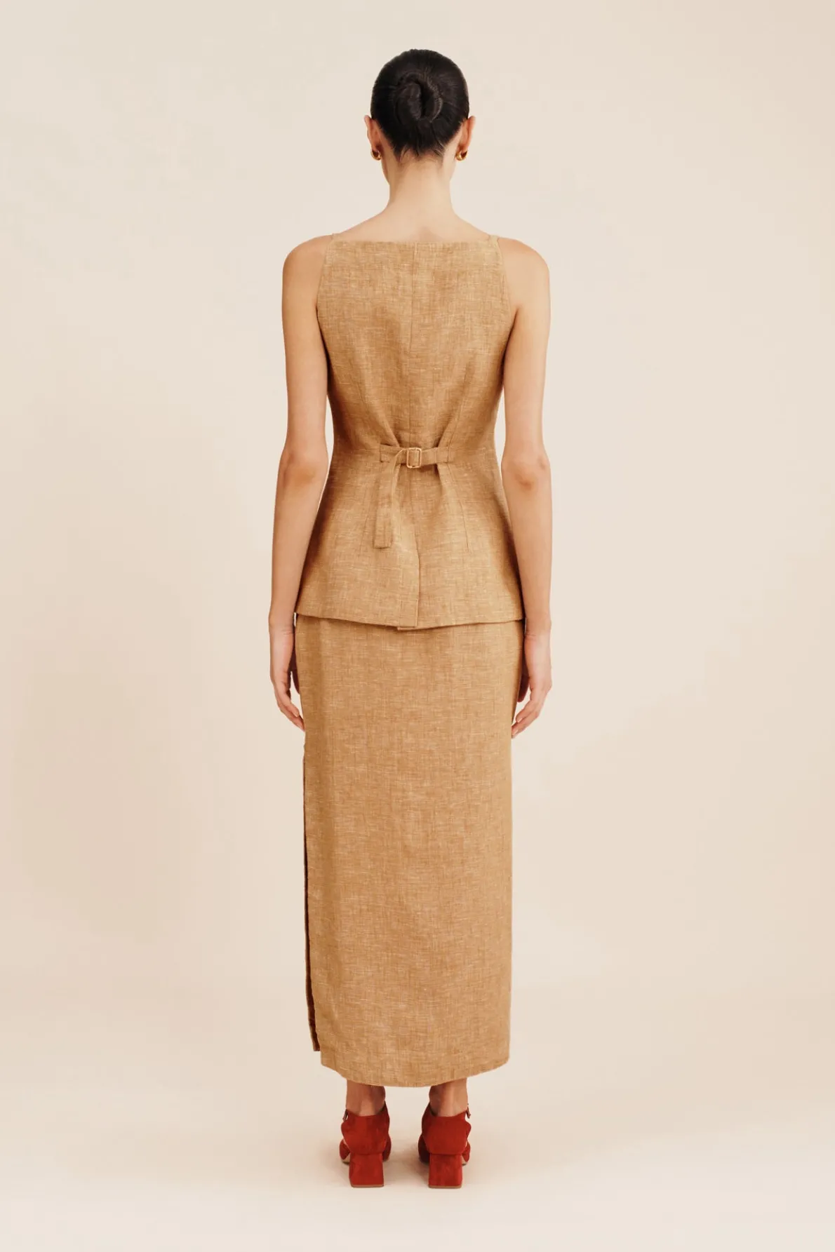 NANCY PENCIL SKIRT - WALNUT