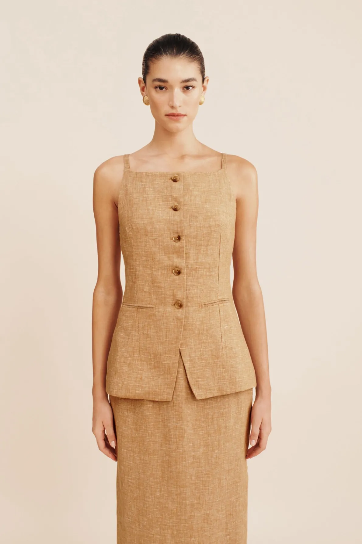 NANCY PENCIL SKIRT - WALNUT