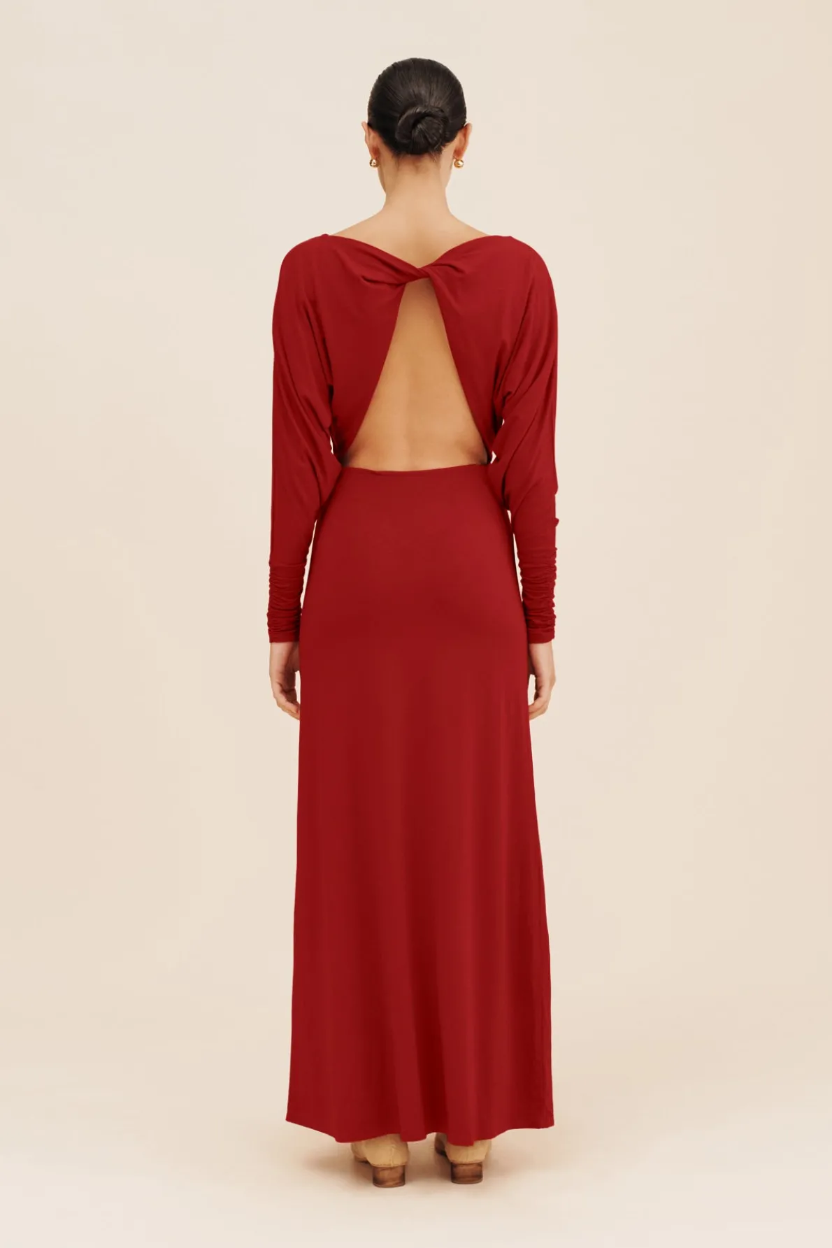 SIENNA L/S DRESS - CRIMSON