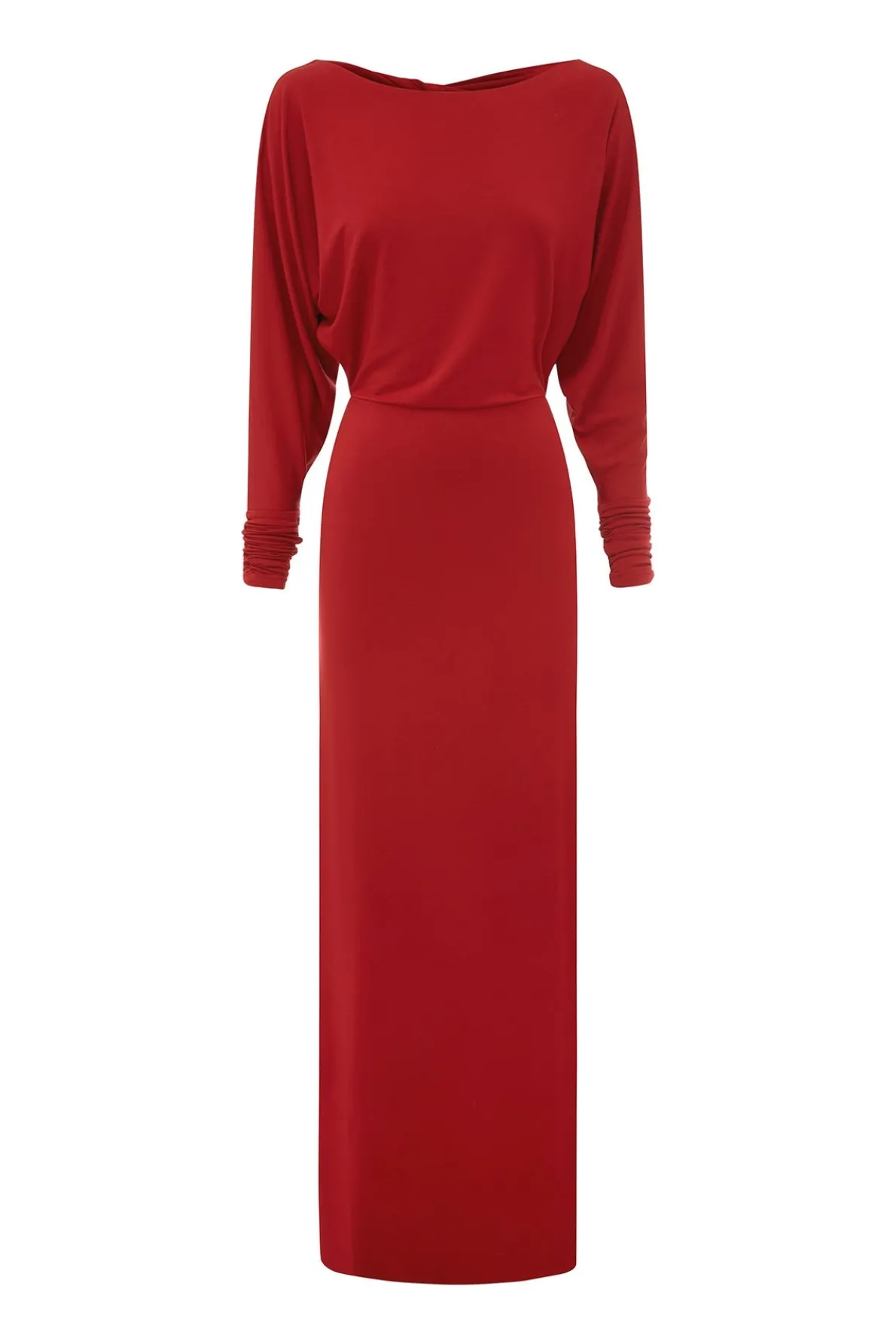 SIENNA L/S DRESS - CRIMSON