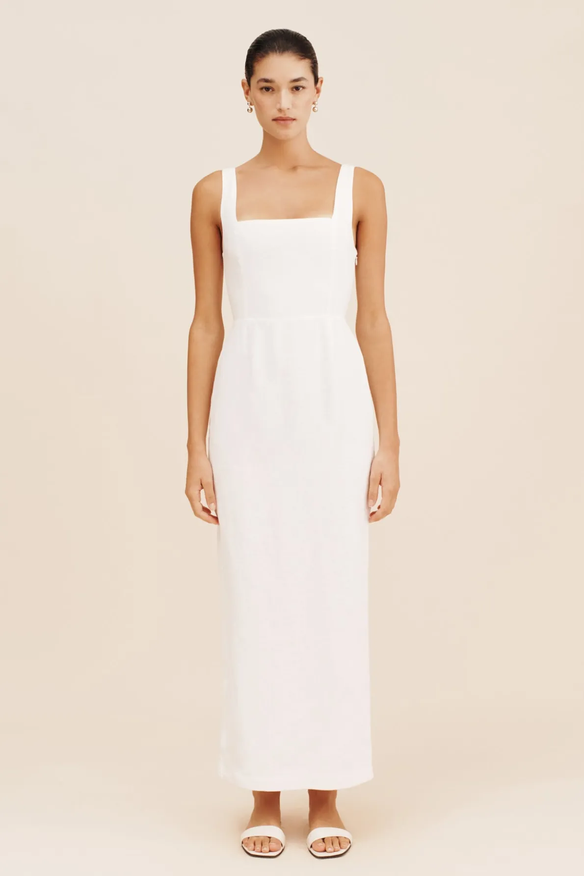 SKYLA COLUMN DRESS - IVORY