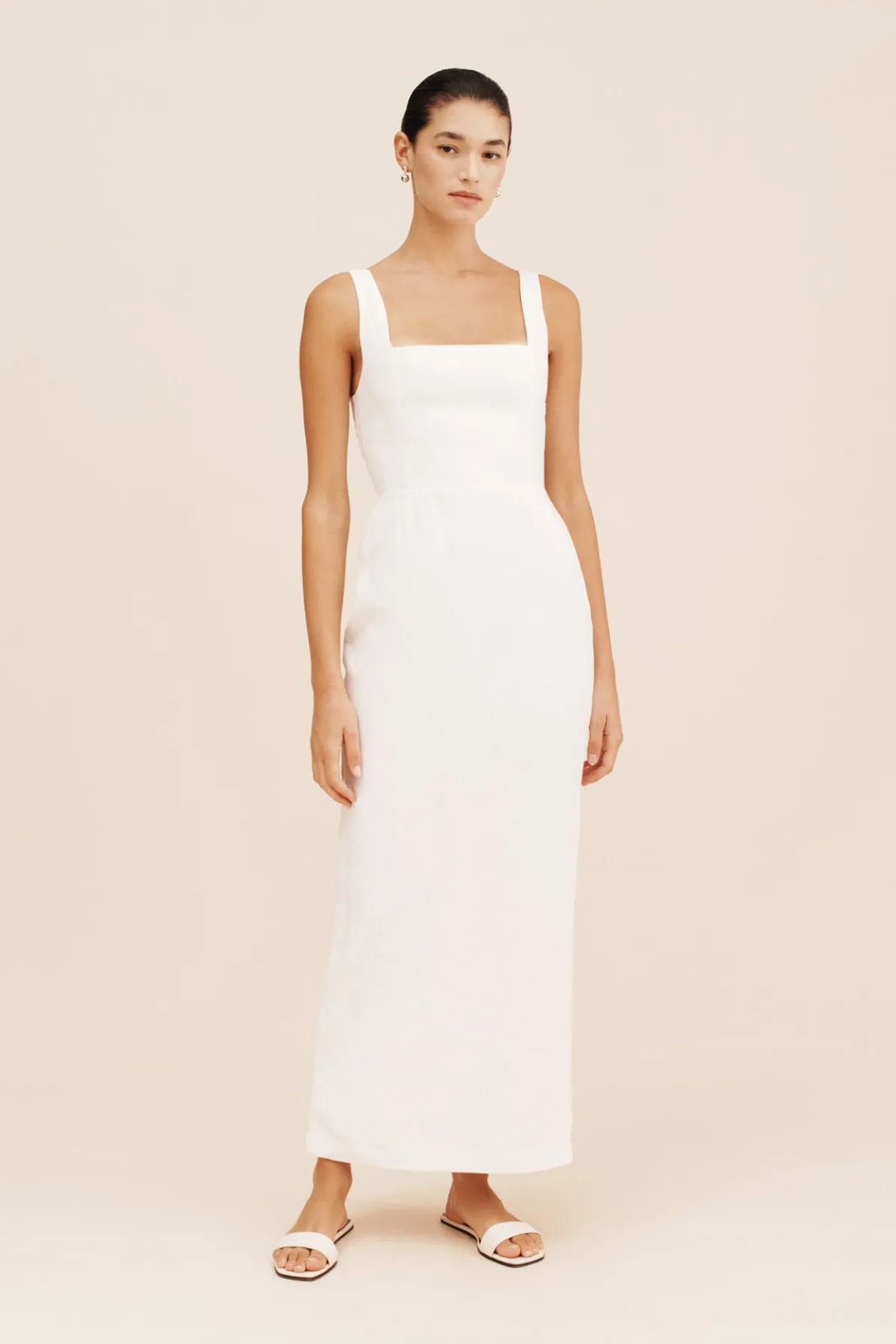 SKYLA COLUMN DRESS - IVORY
