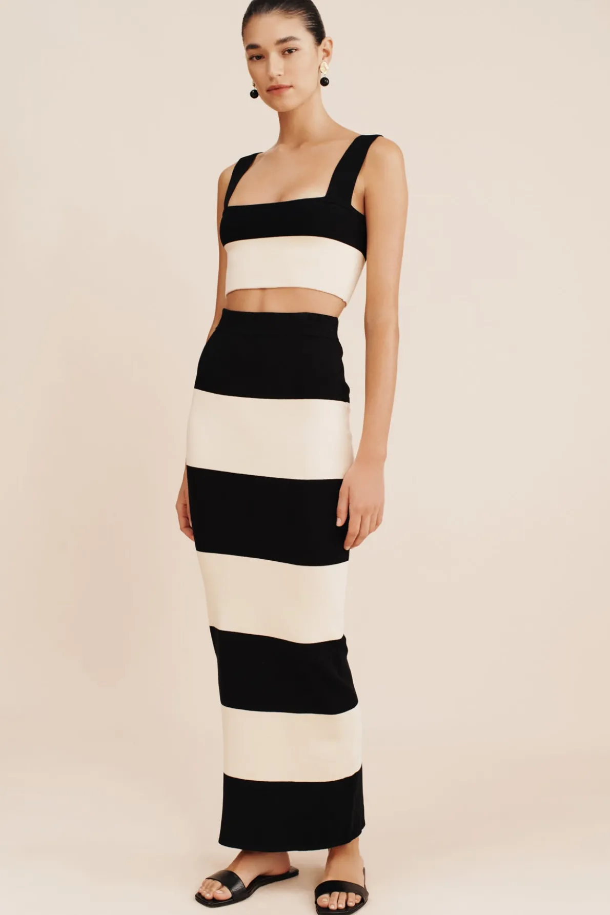 THEO CROP TOP - BLACK STRIPE