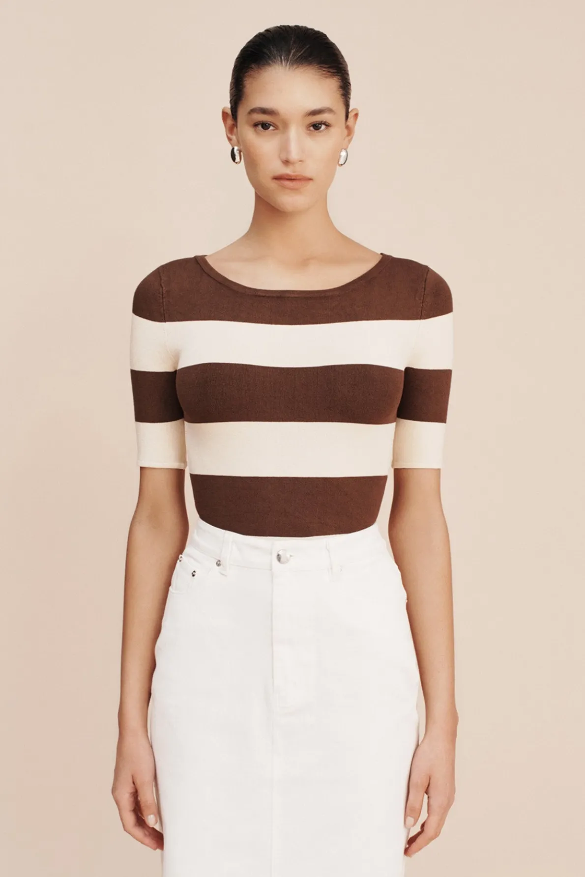 THEO TOP - CHOCOLATE STRIPE
