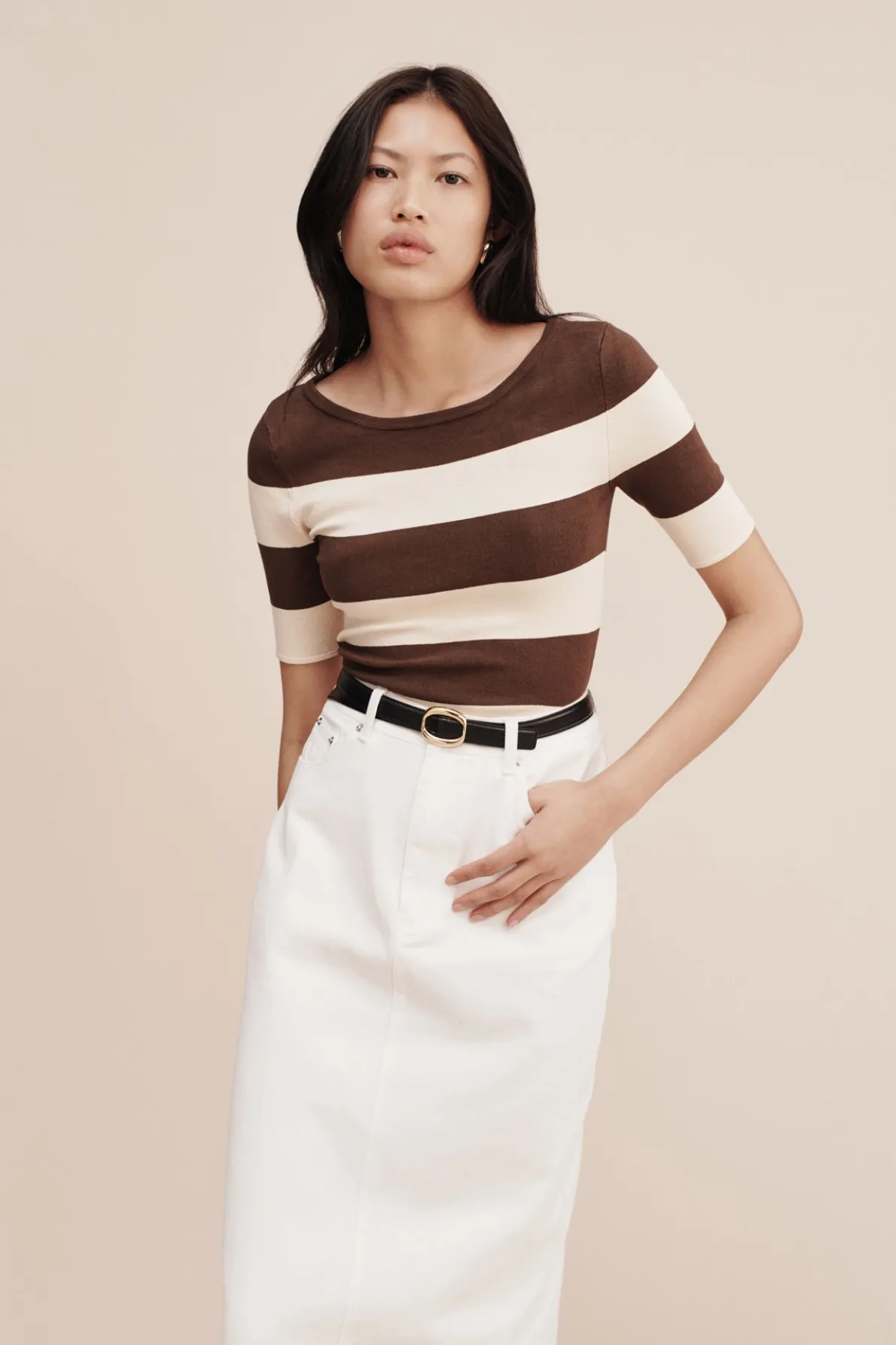 THEO TOP - CHOCOLATE STRIPE